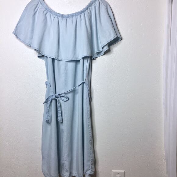 Old Navy Off the Shoulder Lyocell Belted Dress Size Medium - Picture 7 of 7